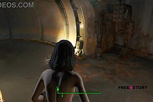 Gay sex scene and nude girl in Fallout 4 porn game