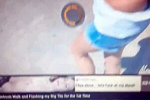 Public solo pleasure with a big dick