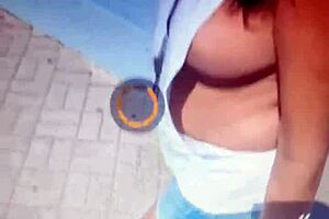 Public solo pleasure with a big dick