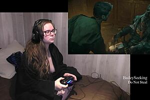Big tits bouncing while playing Until Dawn