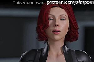 Black Widow's fetish orgy and creampie in Marvel cartoon