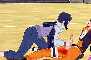 Horny schoolgirl Hinata gets blown and fucked hard