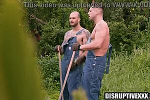 Muscular hunk gets his ass fucked on the reality show set