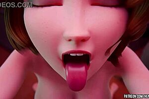 3D animated MILF double creampie with anime and cartoon elements