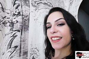 Petite brunette gets her tight ass pounded by a big cock