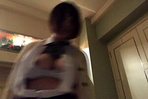 Beautiful Japanese girl with natural large breasts gets cum inside her vagina