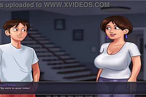Animated hentai game with an old and busty woman in Summer time saga unc part 21