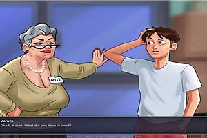 Animated hentai game with an old and busty woman in Summer time saga unc part 21