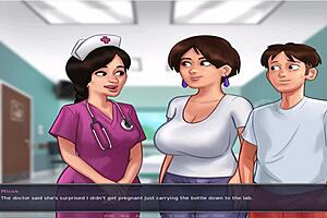 Animated hentai game with an old and busty woman in Summer time saga unc part 21