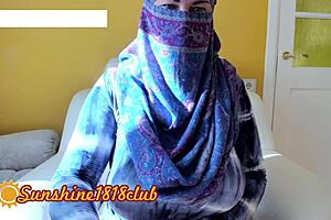 Big tits and a great ass, Muslim wife in hijab on webcam