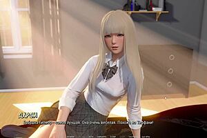Beautiful anime game with big tits and ripped clothes