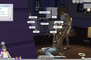 3D animated hentai game with an alien girl sucking a teacher's cock