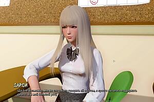 Beautiful anime game with big tits and ripped clothes