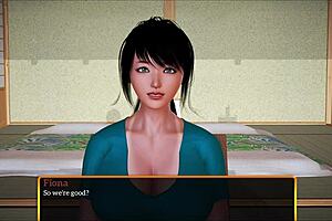 A walkthrough of an erotic story in a cartoon style called Family 387