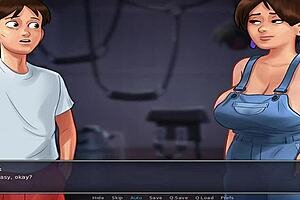 Hot anime teen gets nailed by a monster cock in Summer time saga