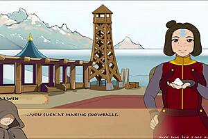 Busty Korra gets a steamy handjob in Four Elements