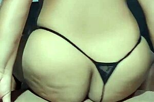 My stepson's big cock is very wet while riding me
