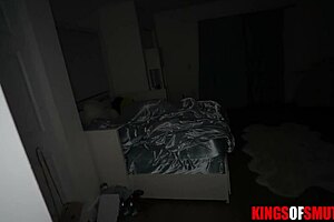 Ebony stepsister gets a rough doggy style fucking in a group sex session