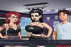 Beautiful woman with huge cans playing a role play game