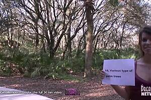 Naked beauty in a public park