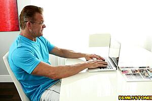 Step dad’s big cock forces Brittany Shae to her knees and then he fucks her hard in dog style