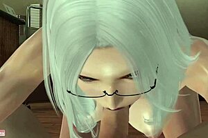 The curvaceous librarian gives great head in this anime