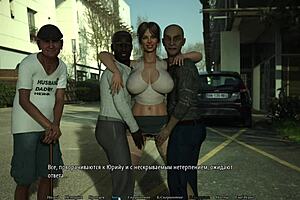 Beautiful wife cheats with big cocked men in animated video
