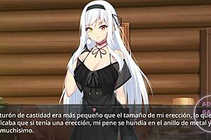 Hentai game with witch theme, naked gaming and commented gameplay