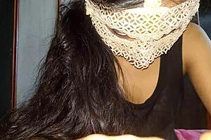 Indian girlfriend gives best deepthroat blowjob and handjob