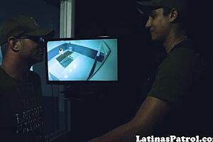 Beautiful Latina gives blow job to police officer on the job