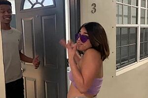 Watching my friend's girlfriend get a sloppy blowjob