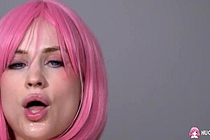 Hot cosplay slut Nikki Hill rides big dick all day