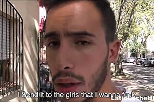 Young Latino twink's first gay sex with a stranger