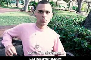 Straight Latin twink cash to fuck gay guy from street