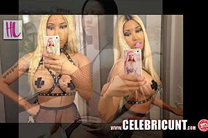 Nicki Minaj in celebrity porn video with cum on tits and pussy