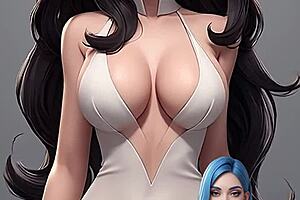 Young and petite girls strip and pose like whores in this AI-made porn video