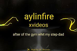 Stepfather’s big cock cums on big ass after gym