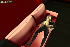 Dr. D and Nataly in Nataly’s home in the animated porn movie