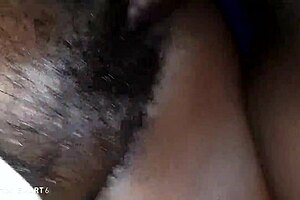 Brunette beauty with a hairy beaver gets a big cock in her bedroom