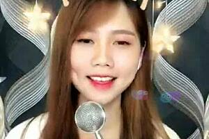 Beautiful girl streaming live on Facebook