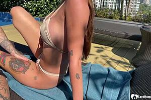 Beautiful girl from the pool makes great love