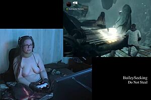 Ample silhouettes: Naked Alan Wake playthrough part 10 with big natural tits and more
