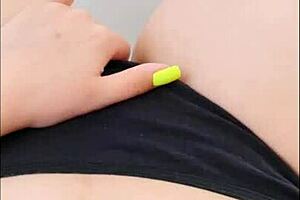 Classic German teen's solo pleasure in black panties