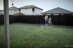 Amateur couple’s passionate sex during a storm in Texas
