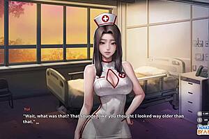 Naughty nurse Yui's secret pie: a festive handjob surprise