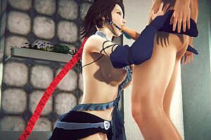 Japanese game porn with hardcore sex and cumshots