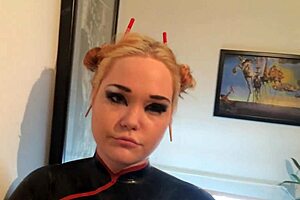 Latex clad princess doll enjoys findom and smoking fetish