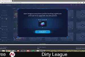 Steamy cartoon with big-boobed women and dildo play in a fantasy league