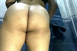Beautiful shemale in lingerie, perfect ass, and pissing like a real one