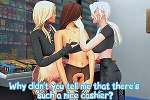 Seduction of innocent girl by two dominant futanari babes